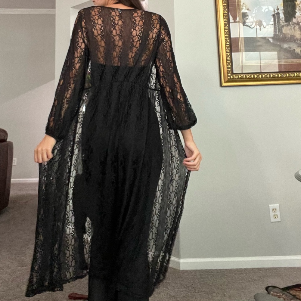 Black See Through Below the Knee Sweater